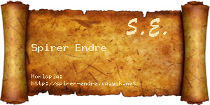 Spirer Endre névjegykártya